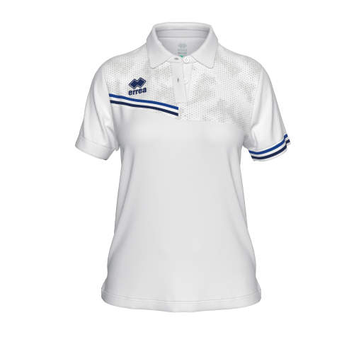 Damska koszulka polo EDEN biało-niebiesko-granatowa