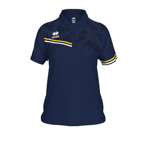 Damska koszulka polo EDEN granatowo-żółto-biała
