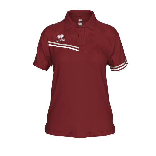 Damska koszulka polo EDEN bordowo-szaro-biała