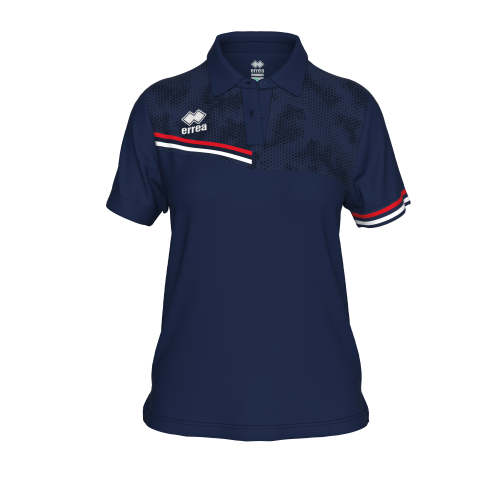 Damska koszulka polo EDEN granatowo-czerwono-biała