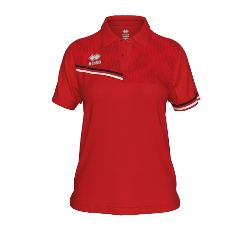 Damska koszulka polo EDEN czerwono-czarno-biała