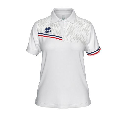 Damska koszulka polo EDEN biało-granatowo-czerwona