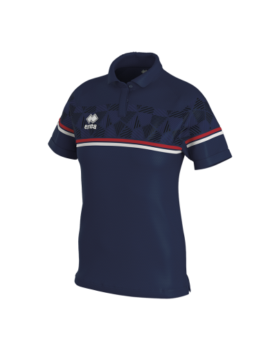 Damska koszulka Polo DARYA granatowo-czerwono-biała