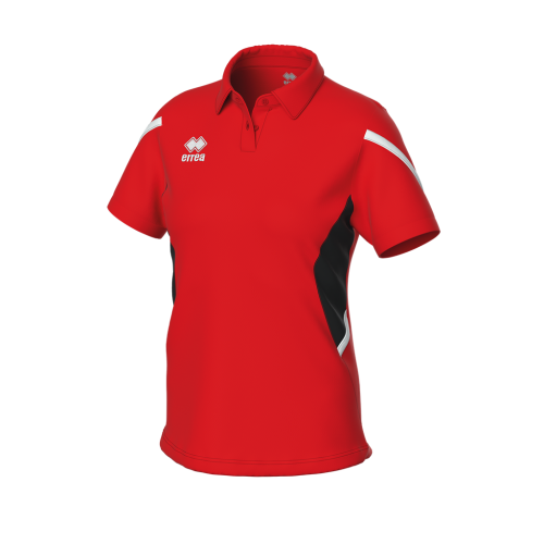 Koszulka damska Polo CARMEN czerwono-czarno-biała