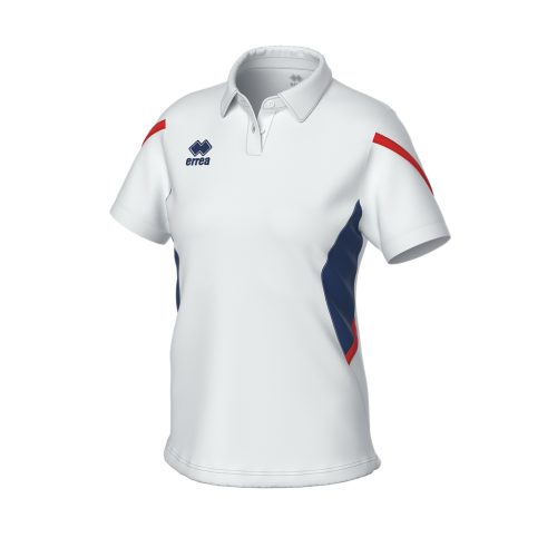 Koszulka damska Polo CARMEN biało-granatowo-czerwona